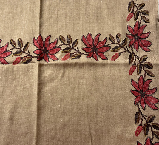 Pashmina wool emb shawl
