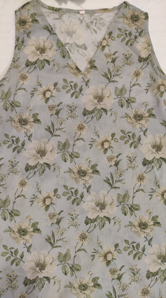 Ethnic rawsilk printed shirt