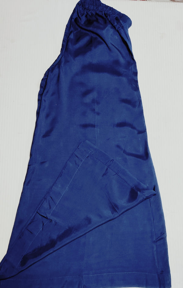 Sapphire plain silk plazo