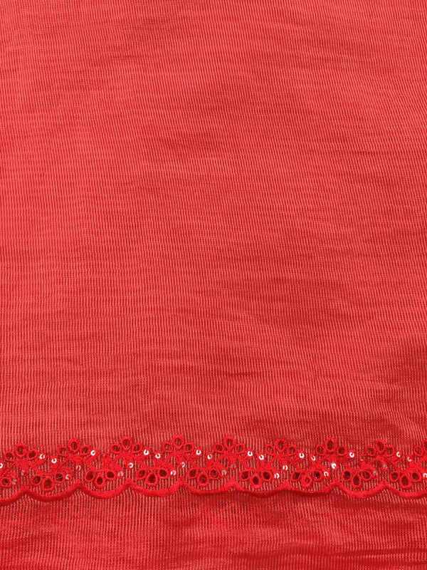 Cross stitch emb organza net dupatta
