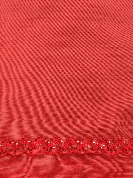 Cross stitch emb organza net dupatta