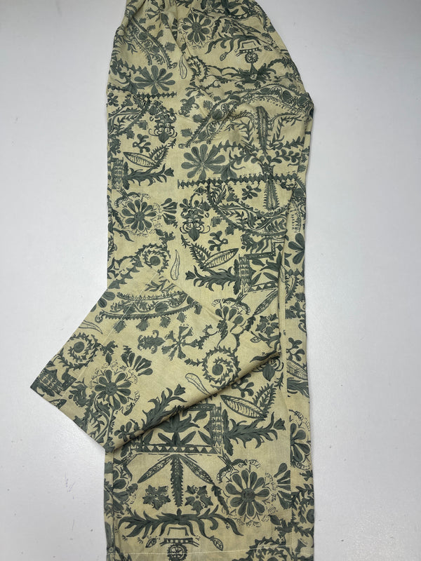 Ethnic printed silk capri