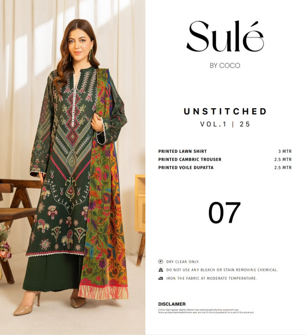 Sule by coco printed 3pc suit lawn