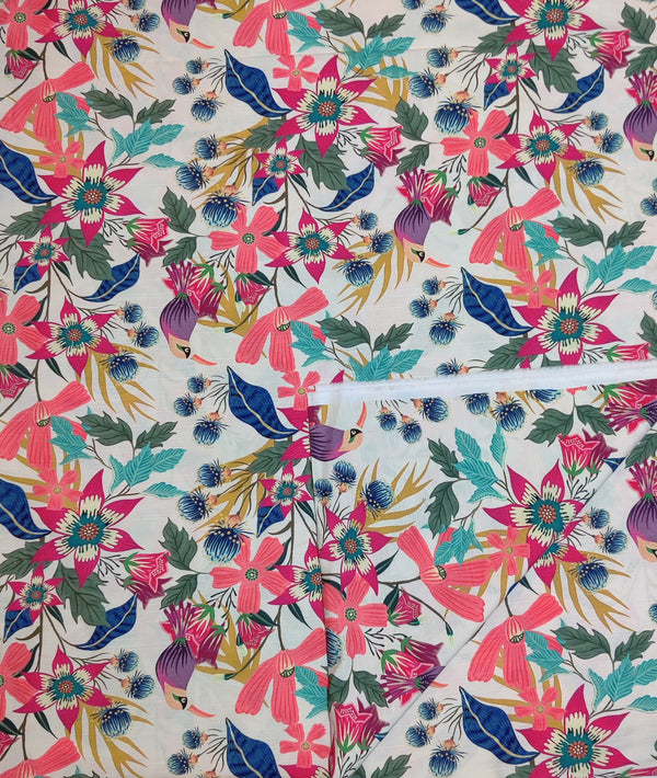 Ethnic allover printed 2pc suite slub khaddar