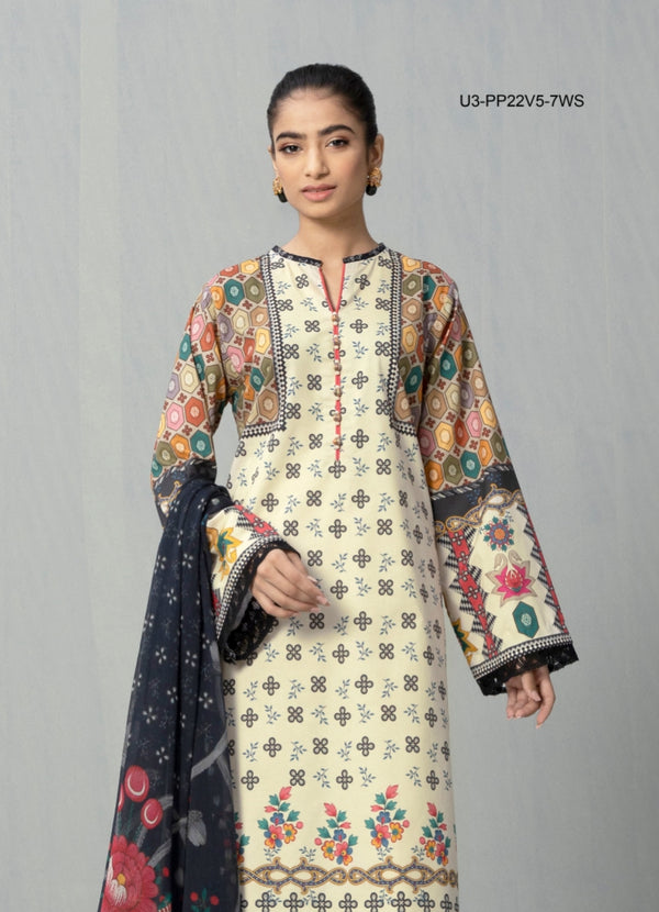 Sapphire printed lawn 3pc