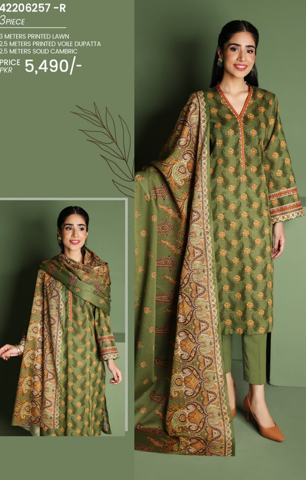 Nishat printed lawn 3pc