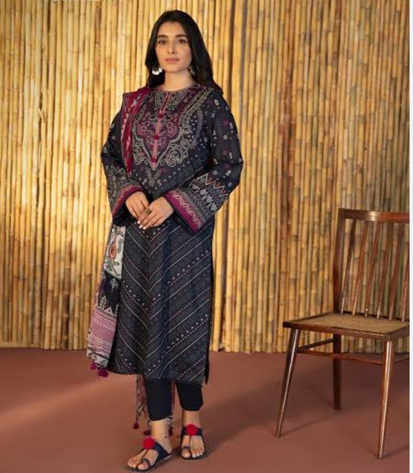Sapphire printed lawn 3pc