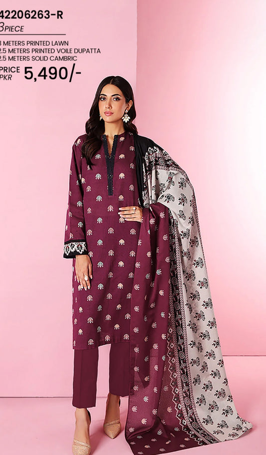 Nishat printed lawn 3pc