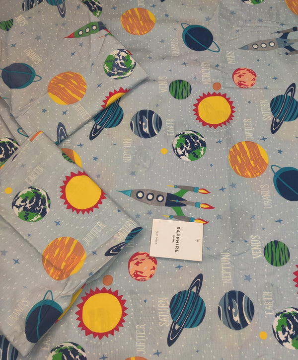 Sapphire printed double bedsheet cotton